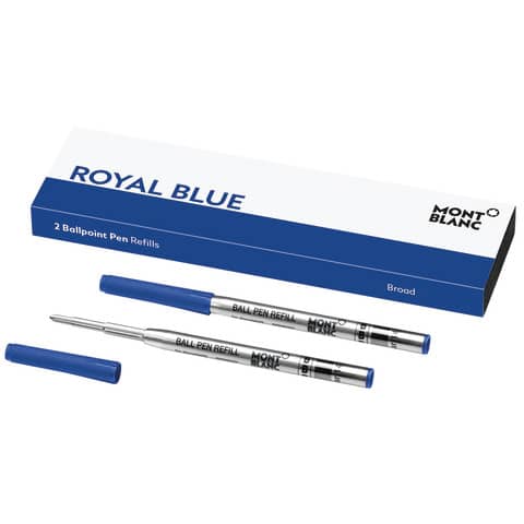 Refill per penne a sfera Montblanc punta broad - blu - conf. 2 pezzi - MB128215